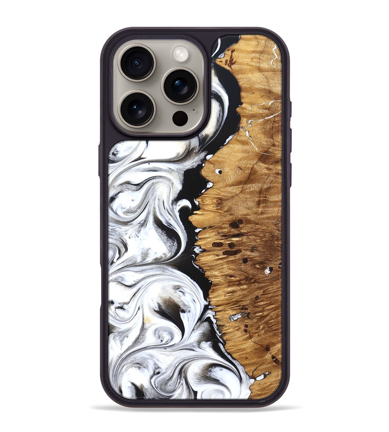 iPhone 16 Pro Max Wood Phone Case - Rianna (Black & White, 826398)
