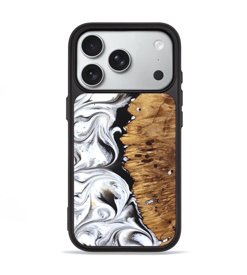 iPhone 18 Pro Wood Phone Case - Rianna (Black & White, 826398)