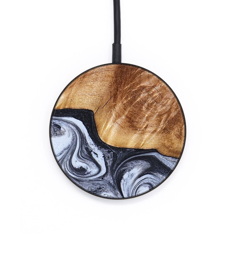 Circle Wood Wireless Charger - Tess (Black & White, 826399)