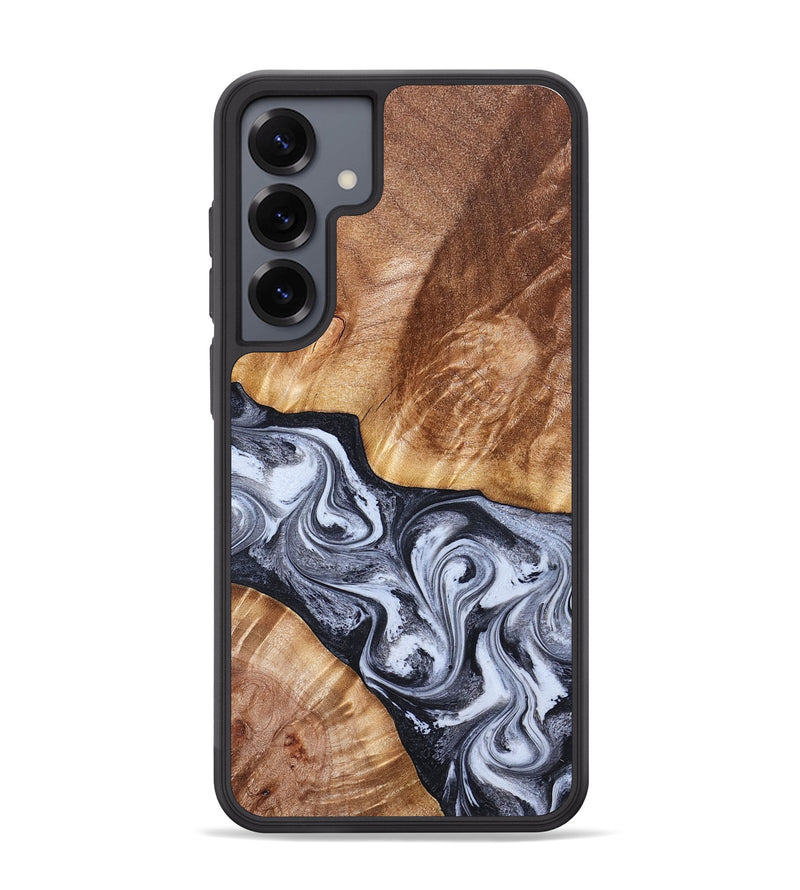 Galaxy S25 Plus Wood Phone Case - Tess (Black & White, 826399)