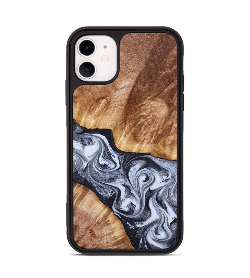 iPhone 11 Wood Phone Case - Tess (Black & White, 826399)