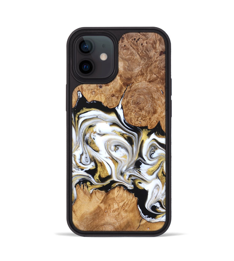 iPhone 12 Wood Phone Case - Marques (Black & White, 826400)