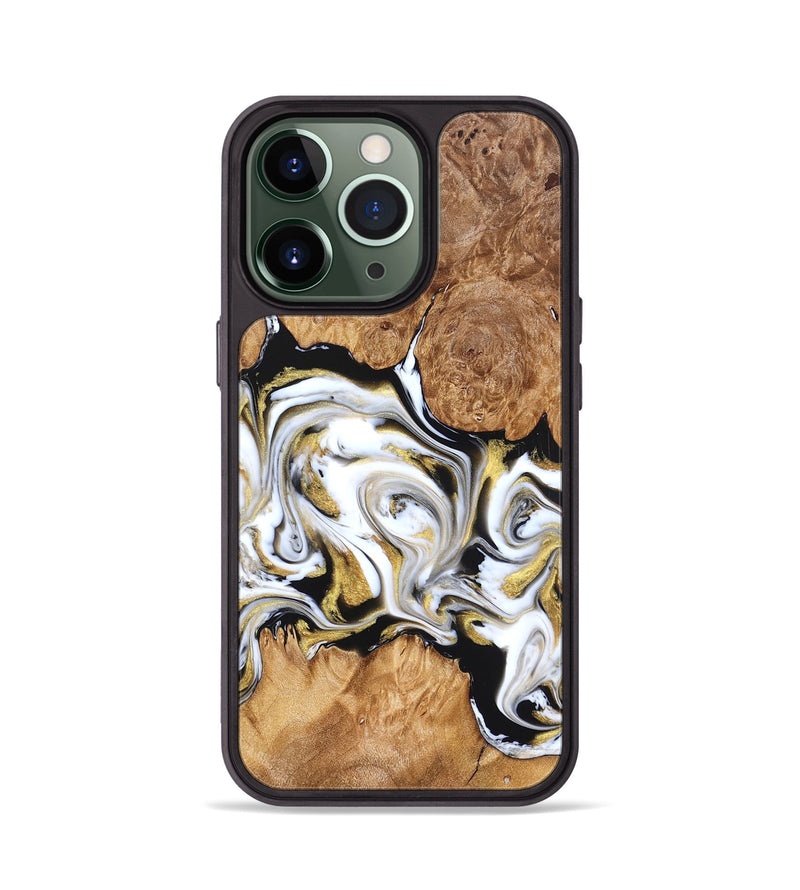 iPhone 13 Pro Wood Phone Case - Marques (Black & White, 826400)
