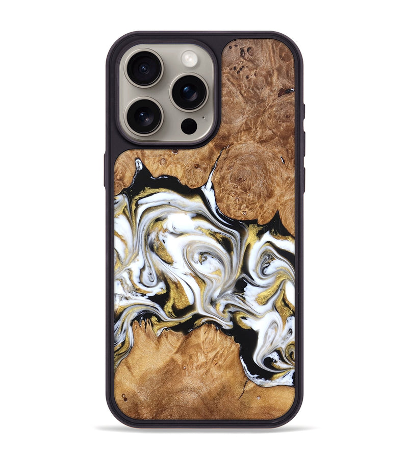iPhone 15 Pro Max Wood Phone Case - Marques (Black & White, 826400)