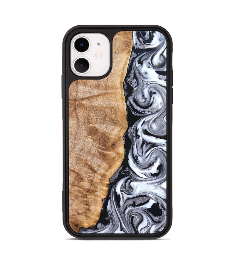iPhone 11 Wood Phone Case - Rhonda (Black & White, 826402)