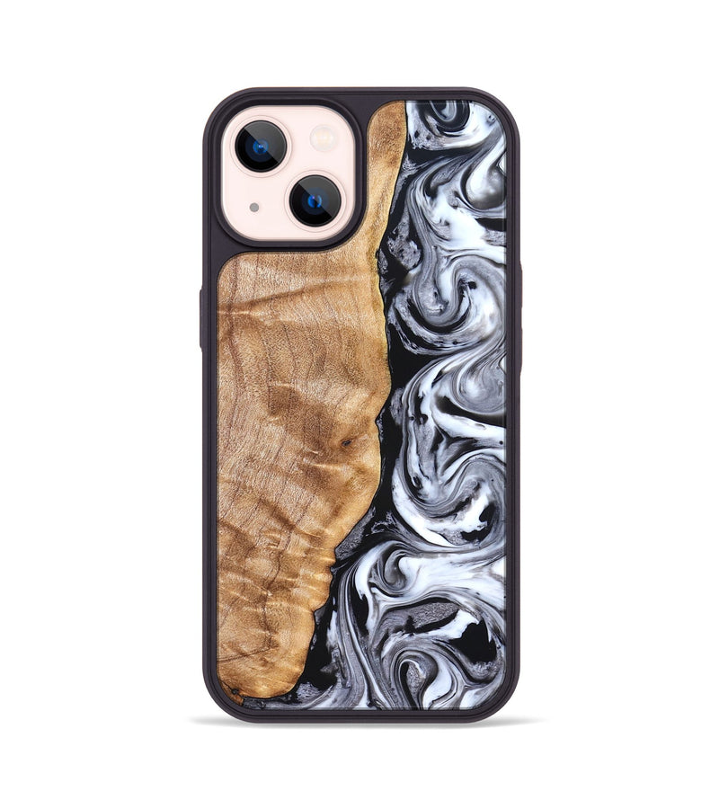 iPhone 14 Wood Phone Case - Rhonda (Black & White, 826402)