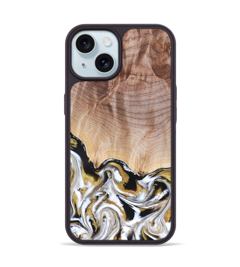 iPhone 15 Wood Phone Case - Legacy (Black & White, 826403)