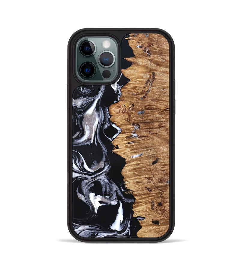 iPhone 12 Pro Wood Phone Case - Blaire (Black & White, 826404)