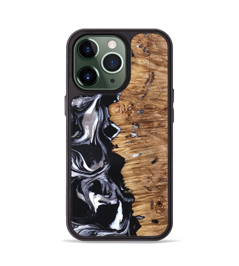 iPhone 13 Pro Wood Phone Case - Blaire (Black & White, 826404)