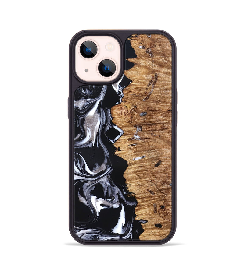 iPhone 14 Wood Phone Case - Blaire (Black & White, 826404)