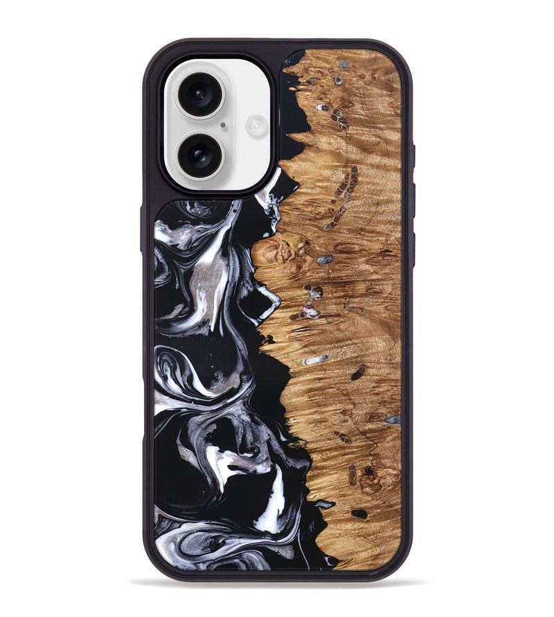 iPhone 16 Plus Wood Phone Case - Blaire (Black & White, 826404)