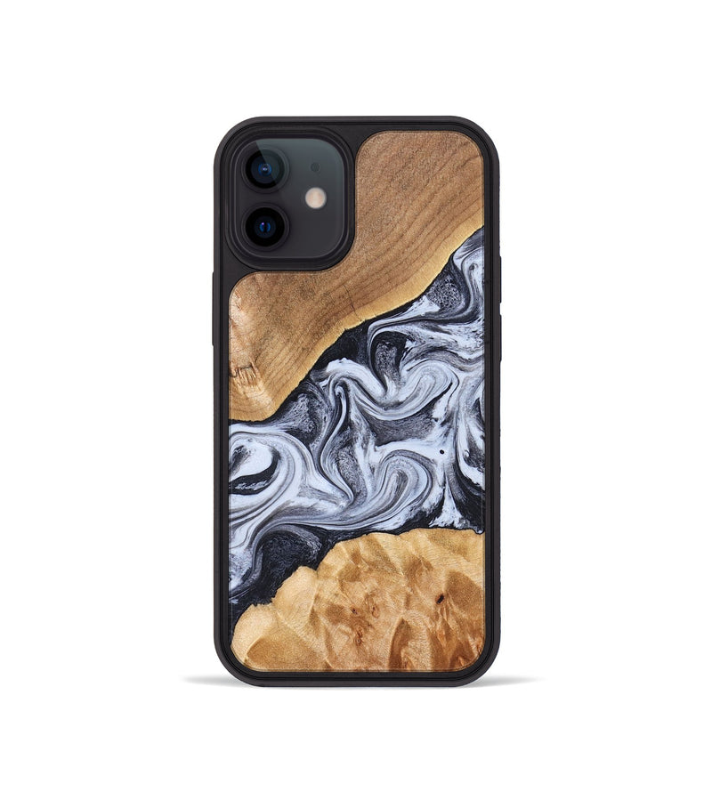 iPhone 12 mini Wood Phone Case - Dani (Black & White, 826405)
