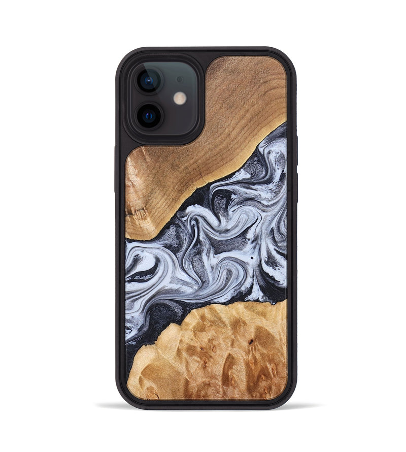 iPhone 12 Wood Phone Case - Dani (Black & White, 826405)