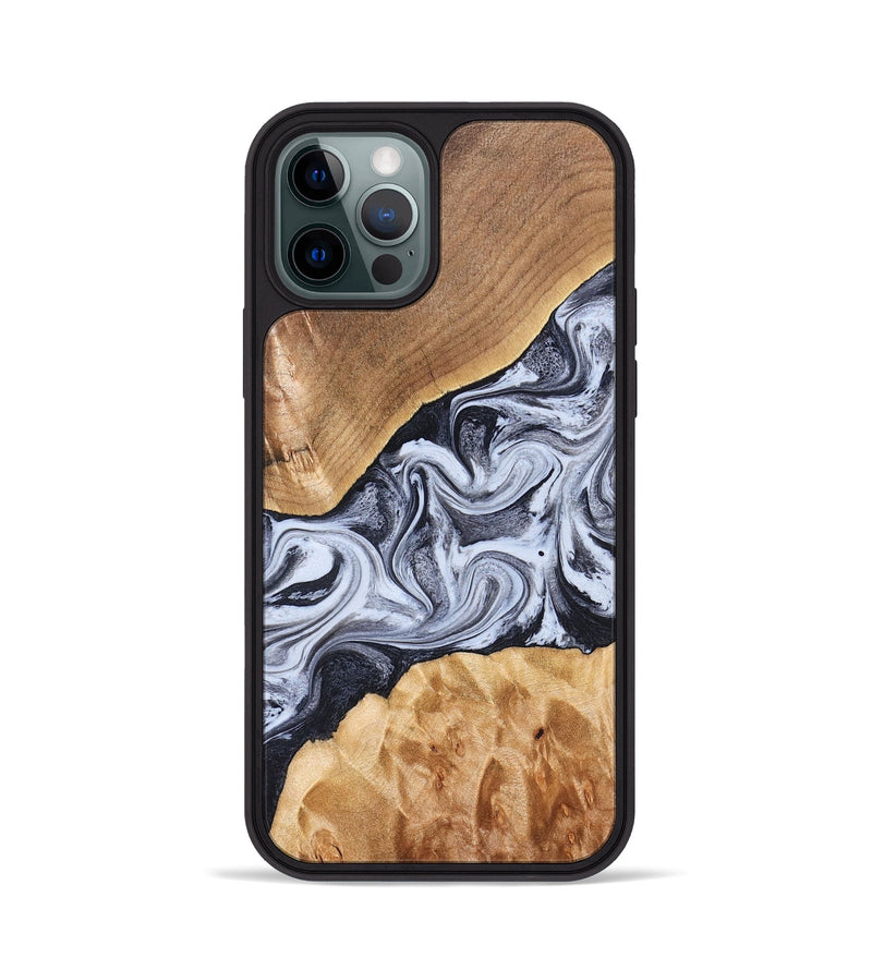 iPhone 12 Pro Wood Phone Case - Dani (Black & White, 826405)