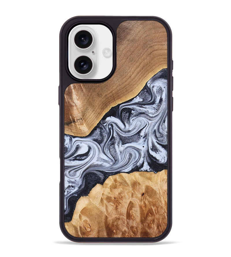 iPhone 16 Plus Wood Phone Case - Dani (Black & White, 826405)