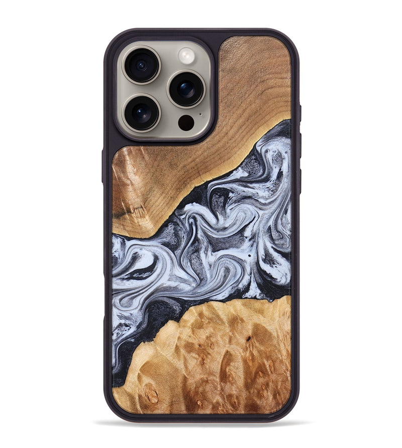 iPhone 16 Pro Max Wood Phone Case - Dani (Black & White, 826405)