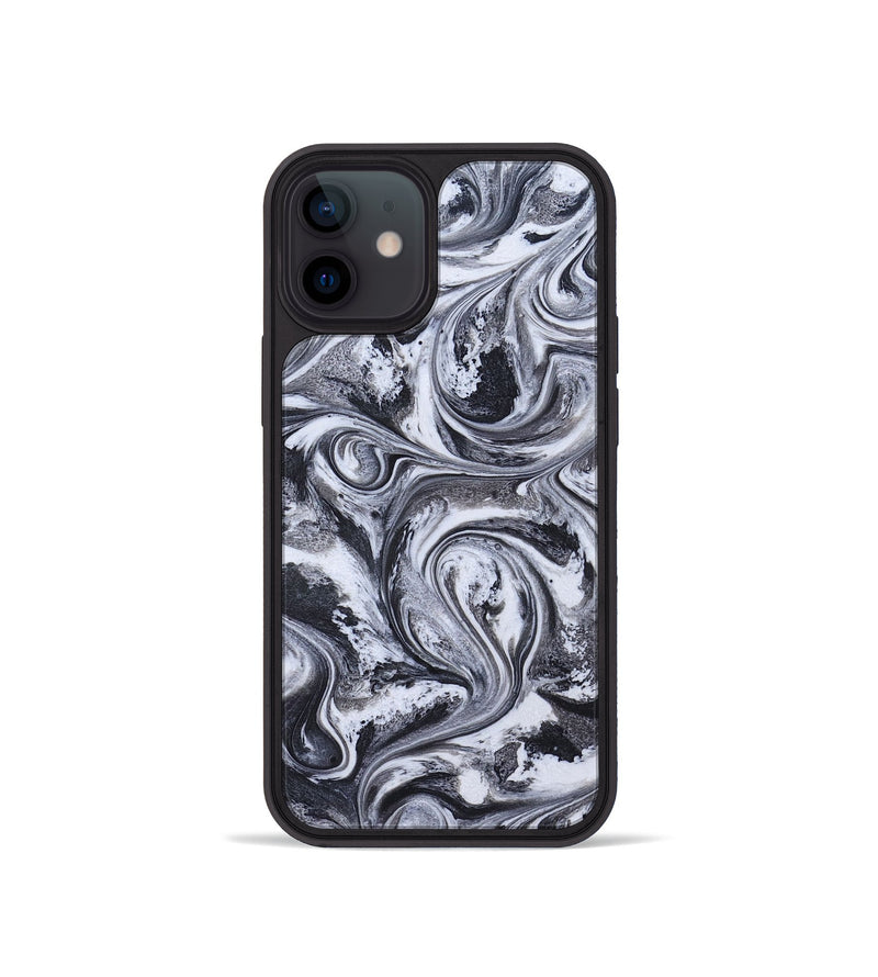 iPhone 12 mini ResinArt Phone Case - Ludie (Black & White, 826406)