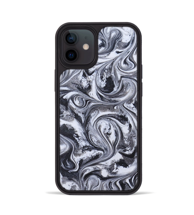 iPhone 12 ResinArt Phone Case - Ludie (Black & White, 826406)