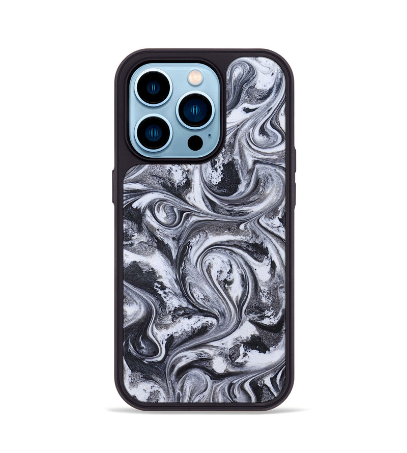 iPhone 14 Pro ResinArt Phone Case - Ludie (Black & White, 826406)