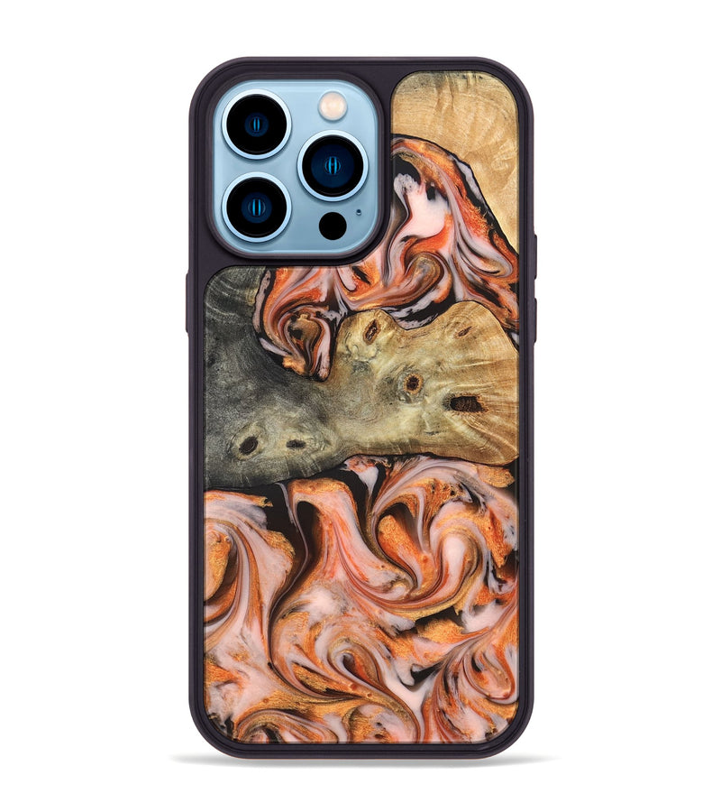 iPhone 14 Pro Max Wood Phone Case - Karie (Red, 826407)