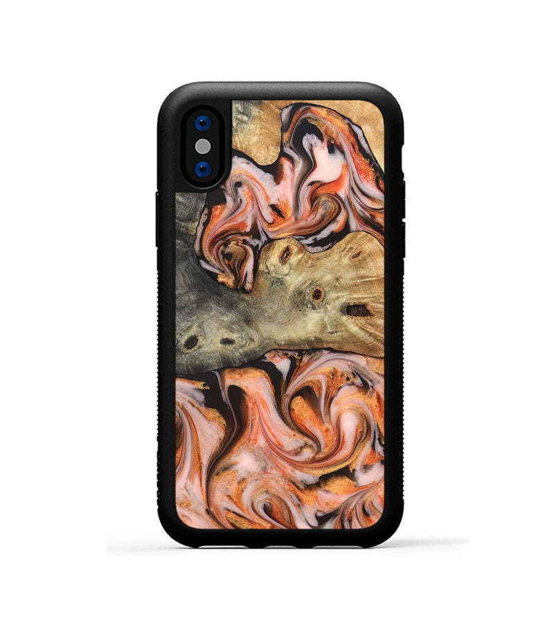 iPhone Xs Wood Phone Case - Karie (Red, 826407)