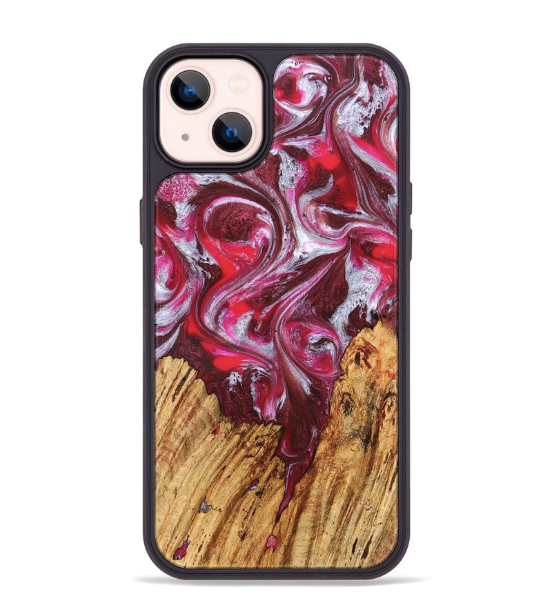 iPhone 14 Plus Wood Phone Case - Kadijah (Red, 826408)