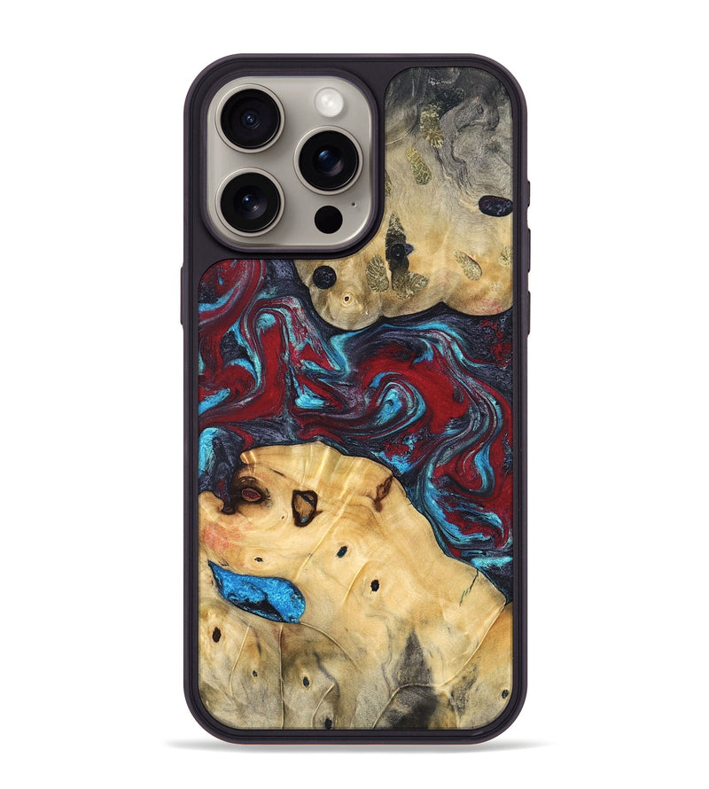 iPhone 15 Pro Max Wood Phone Case - Sibyl (Red, 826410)