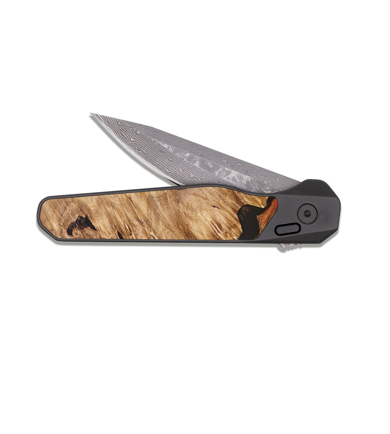 EDC Dark Damascus Wood Pocket Knife - Joselin (Red, 826412)