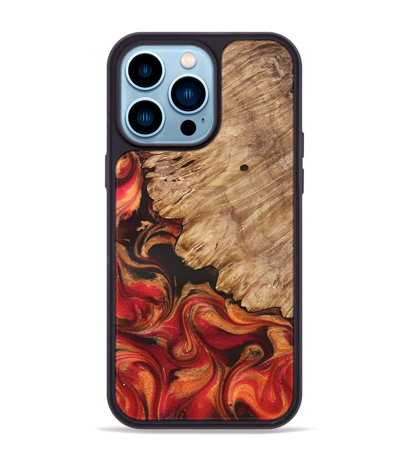 iPhone 14 Pro Max Wood Phone Case - Joselin (Red, 826412)