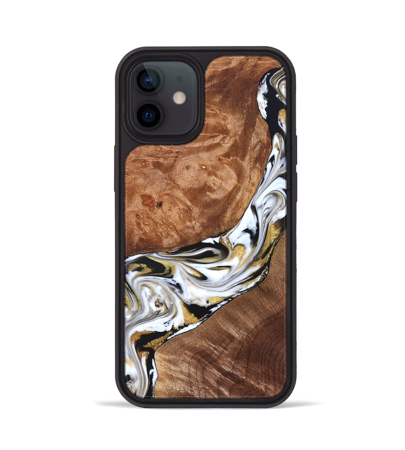 iPhone 12 Wood Phone Case - Ernesto (Black & White, 826417)
