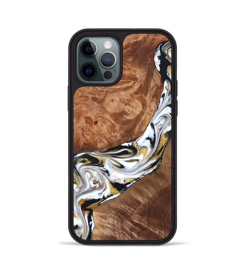 iPhone 12 Pro Wood Phone Case - Ernesto (Black & White, 826417)