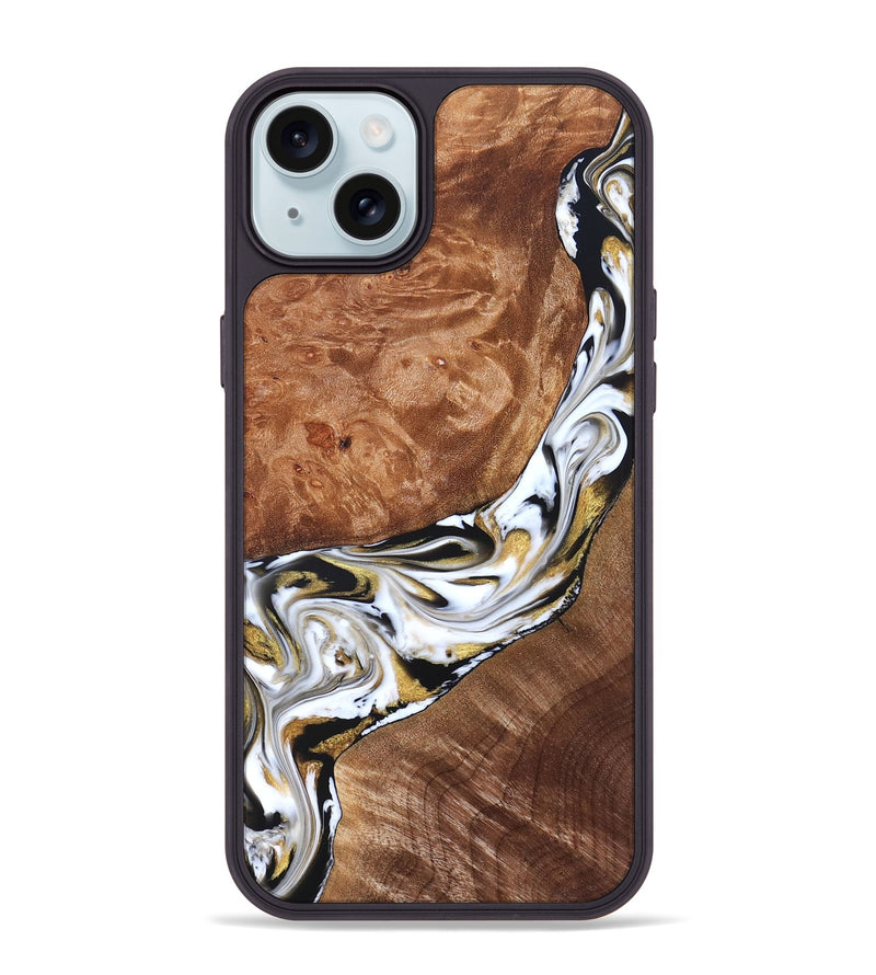 iPhone 15 Plus Wood Phone Case - Ernesto (Black & White, 826417)