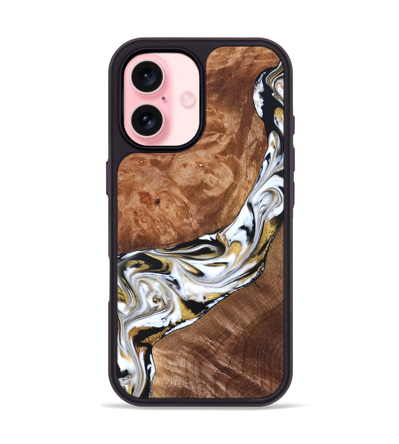 iPhone 16 Wood Phone Case - Ernesto (Black & White, 826417)
