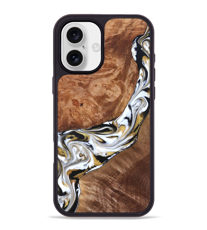 iPhone 16 Plus Wood Phone Case - Ernesto (Black & White, 826417)