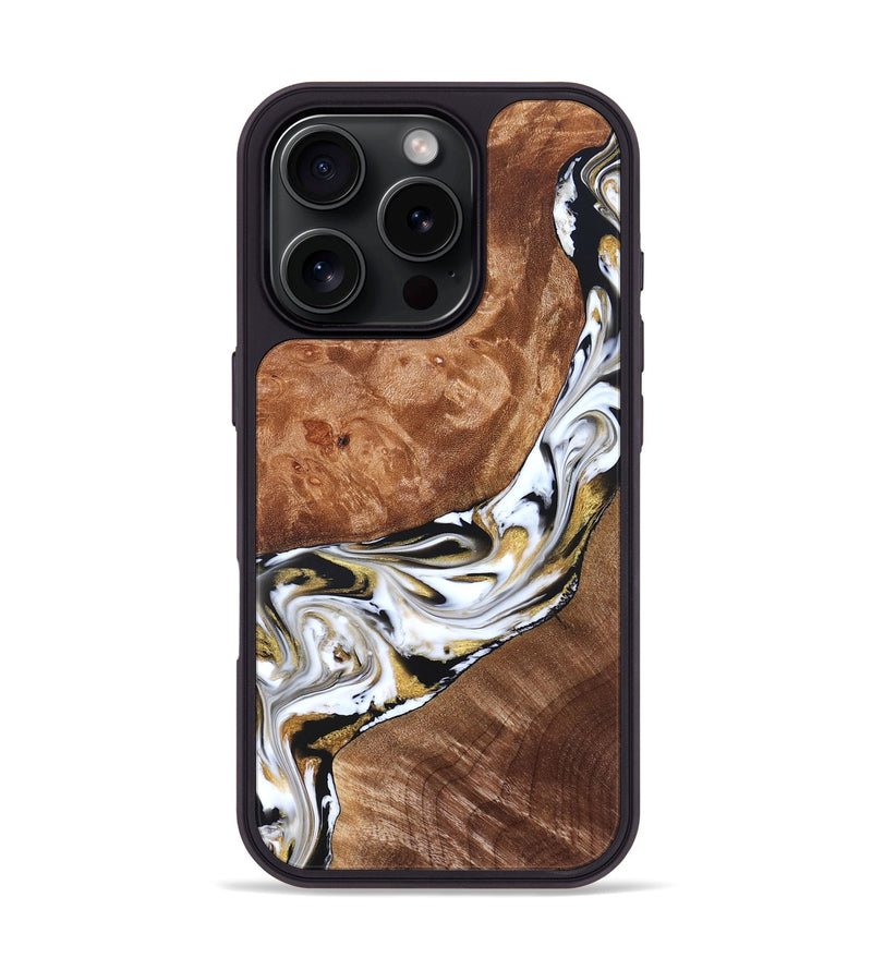 iPhone 16 Pro Wood Phone Case - Ernesto (Black & White, 826417)