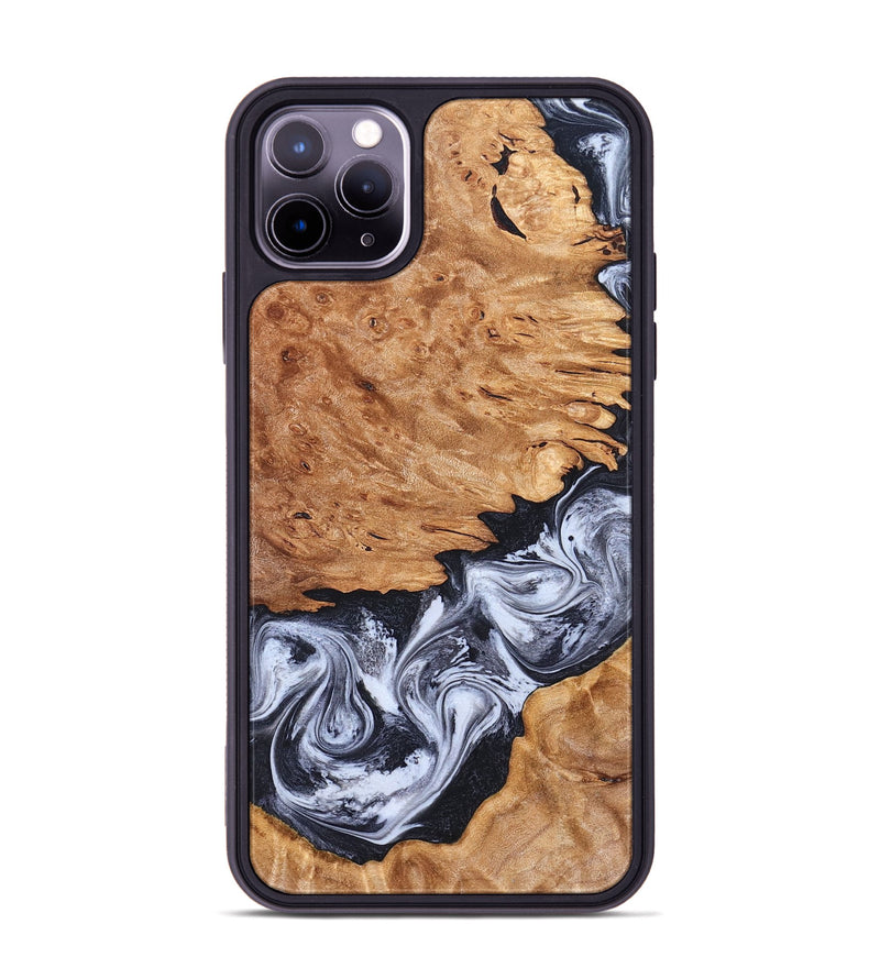 iPhone 11 Pro Max Wood Phone Case - Tom (Black & White, 826418)