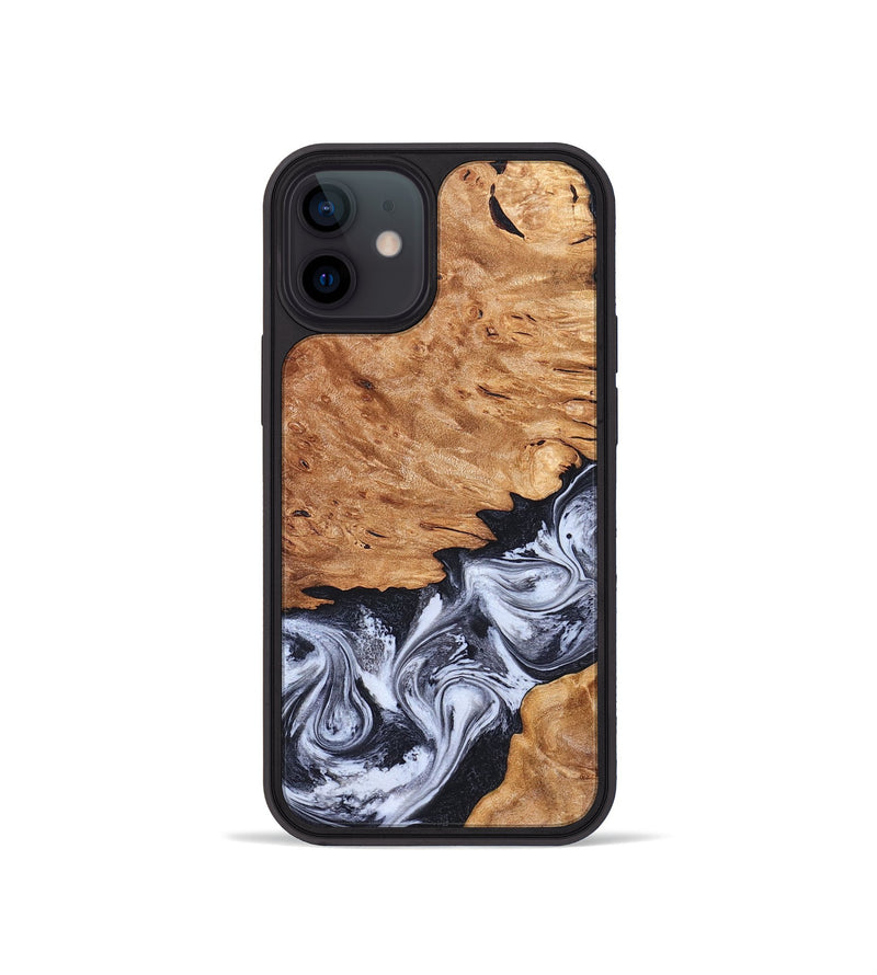 iPhone 12 mini Wood Phone Case - Tom (Black & White, 826418)