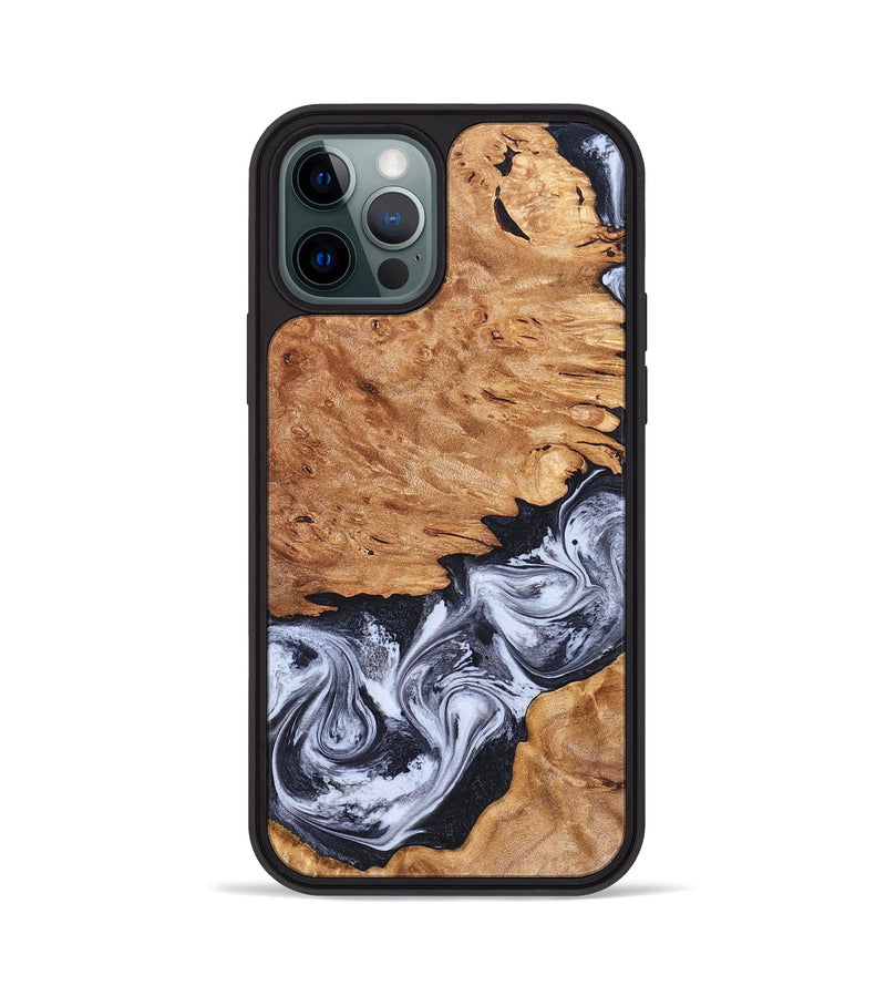 iPhone 12 Pro Wood Phone Case - Tom (Black & White, 826418)
