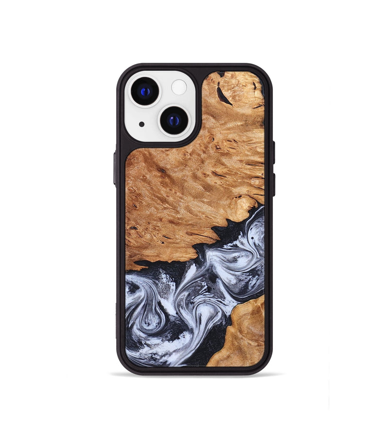 iPhone 13 mini Wood Phone Case - Tom (Black & White, 826418)