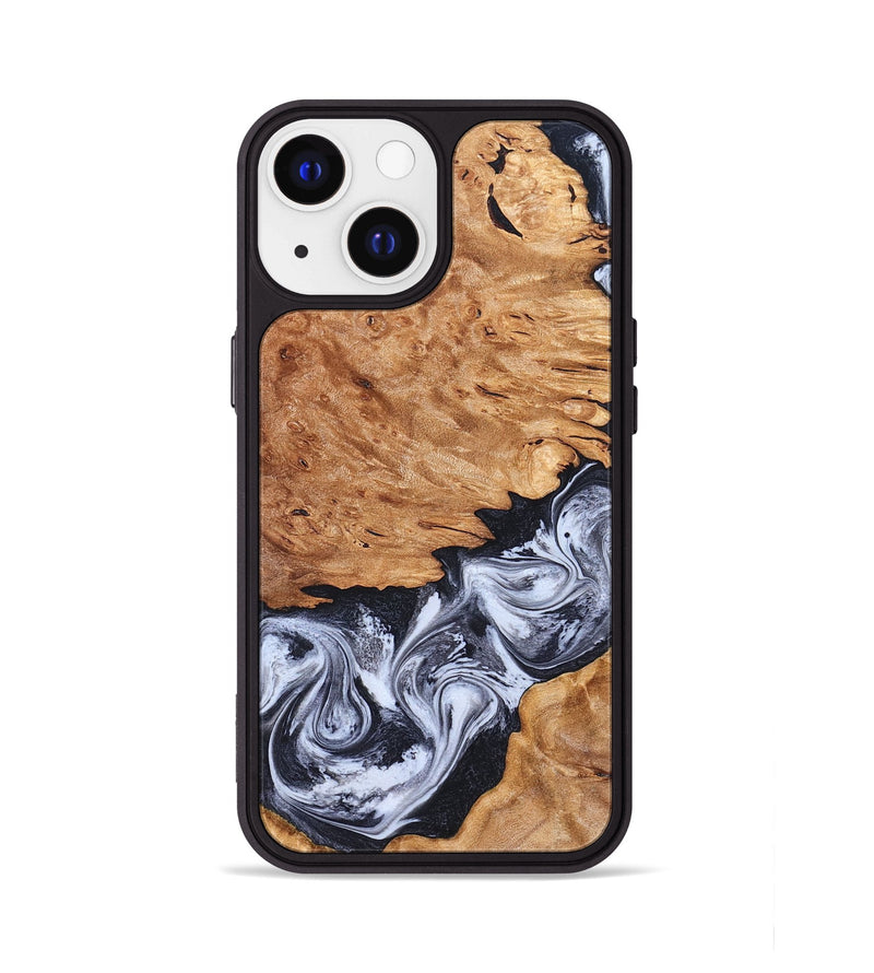 iPhone 13 Wood Phone Case - Tom (Black & White, 826418)