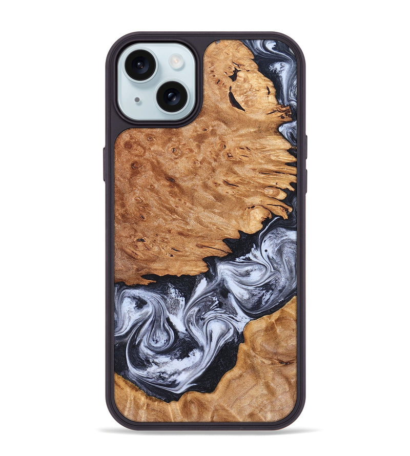 iPhone 15 Plus Wood Phone Case - Tom (Black & White, 826418)