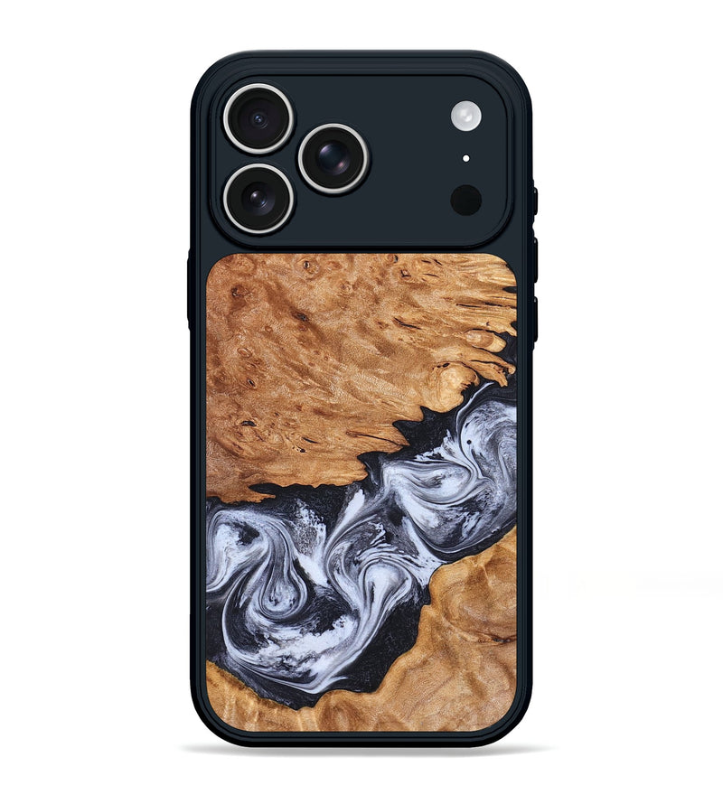 iPhone 17 Pro Max Wood Phone Case - Tom (Black & White, 826418)