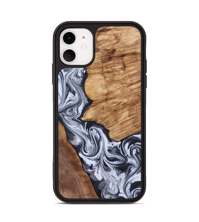 iPhone 11 Wood Phone Case - Merry (Black & White, 826419)