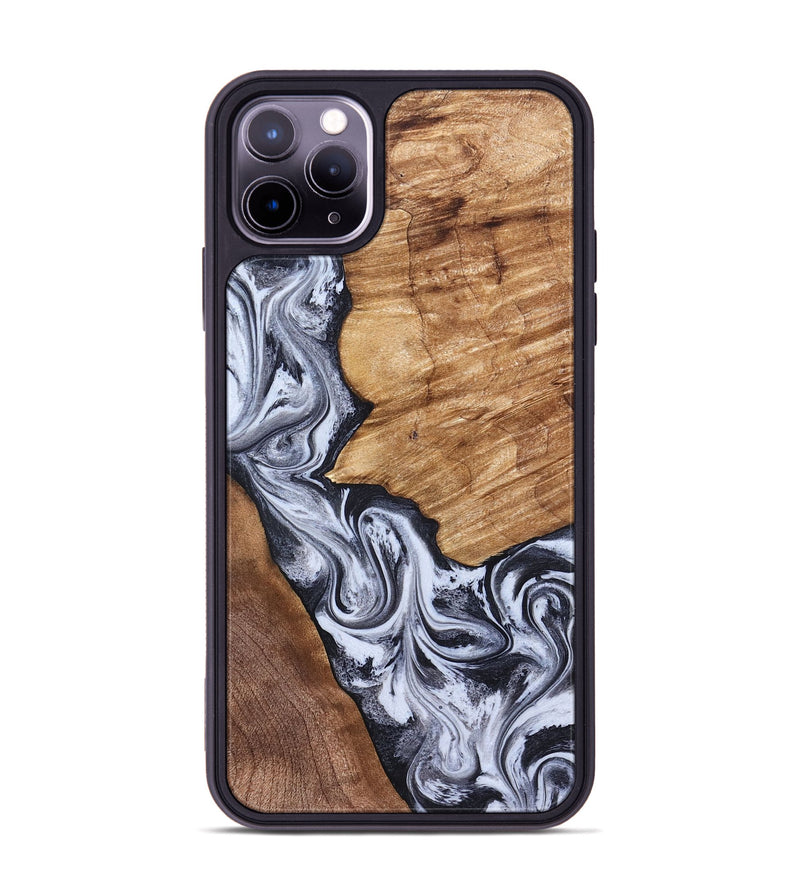 iPhone 11 Pro Max Wood Phone Case - Merry (Black & White, 826419)