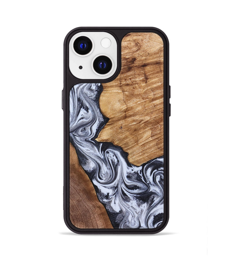 iPhone 13 Wood Phone Case - Merry (Black & White, 826419)