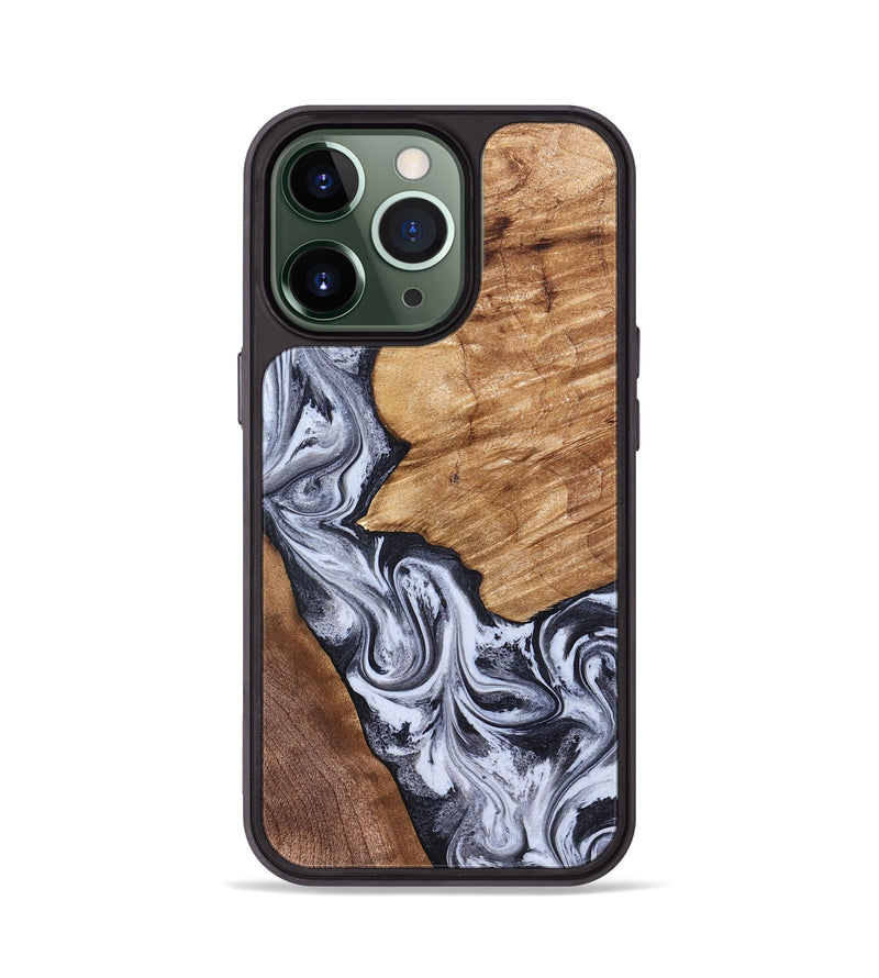 iPhone 13 Pro Wood Phone Case - Merry (Black & White, 826419)