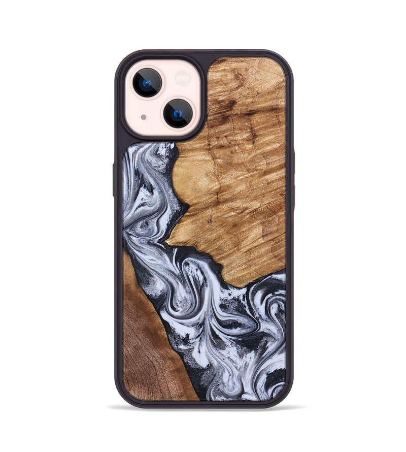 iPhone 14 Wood Phone Case - Merry (Black & White, 826419)