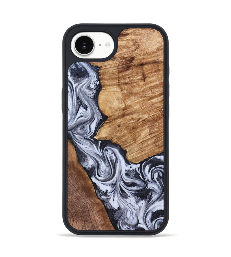 iPhone 16e Wood Phone Case - Merry (Black & White, 826419)