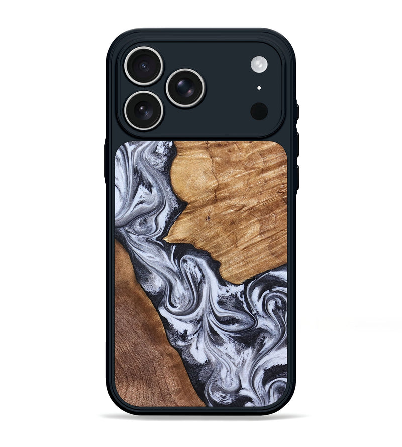 iPhone 17 Pro Max Wood Phone Case - Merry (Black & White, 826419)