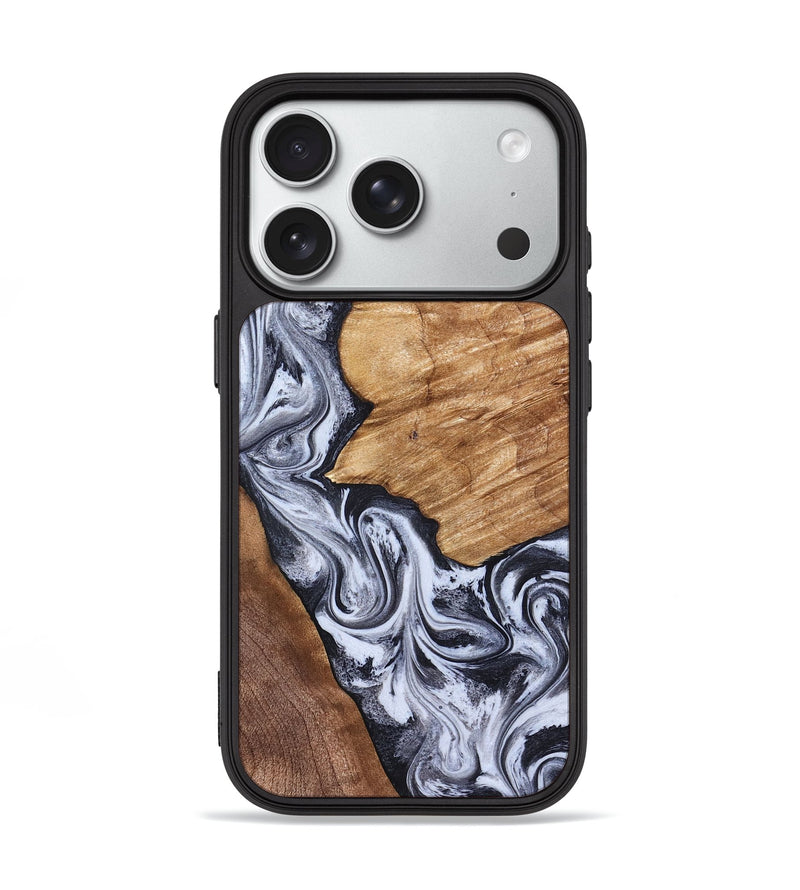 iPhone 18 Pro Wood Phone Case - Merry (Black & White, 826419)